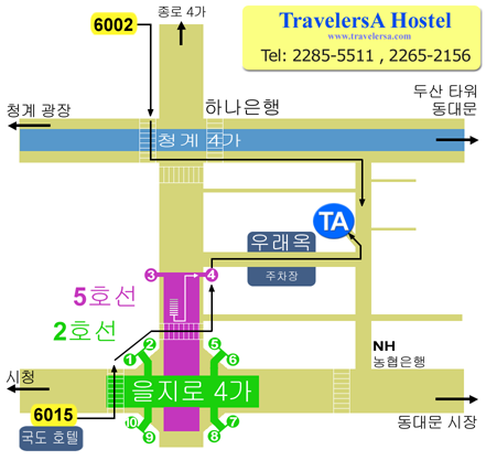 Seoul Hostel TravelersA korea MAP2